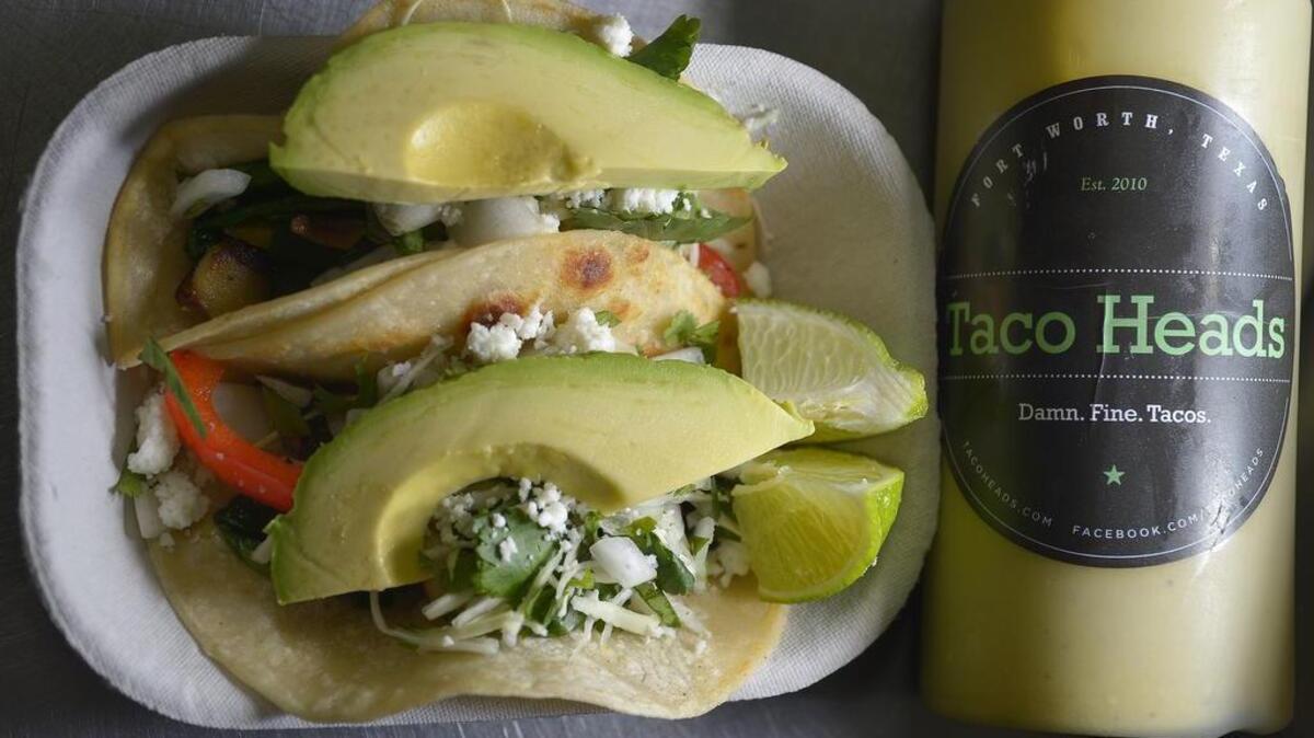 
Vegetarian tacos at Taco Heads.
