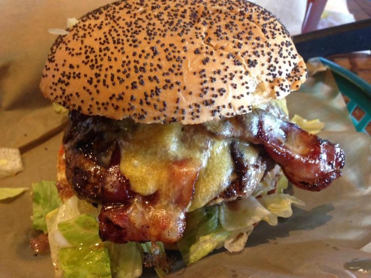 The Sweet Tea Texas Onion Burger at Snuffer’s Colleyville.