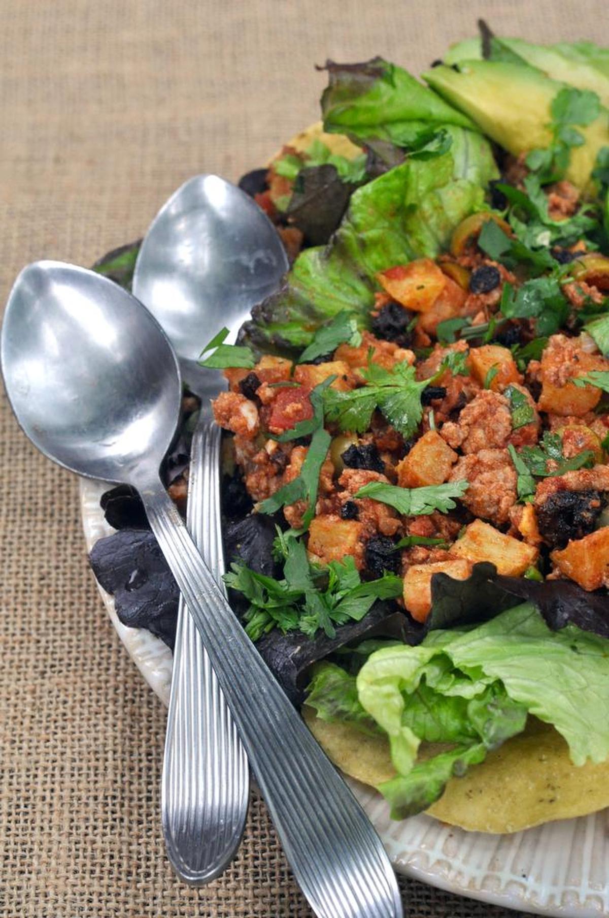 Turkey picadillo salad is a lighter version of the classic Cuban empanada – and just as satisfying
