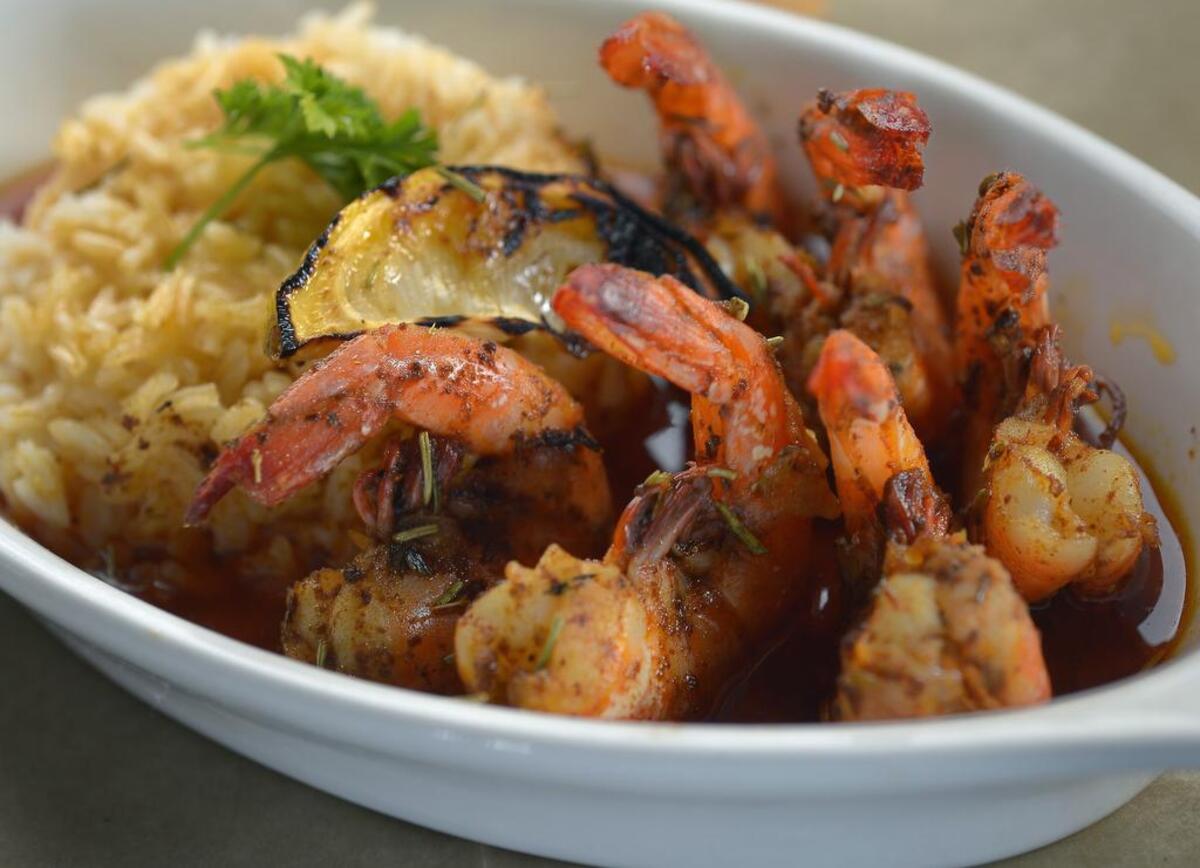 Barbecue shrimp at Tributary Cafe