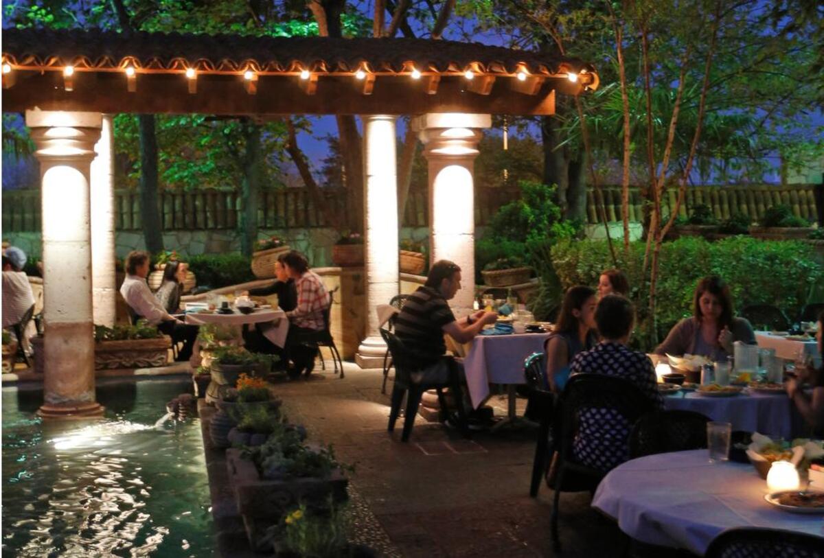 Guests dine on the patio at Joe T. Garcia's. 