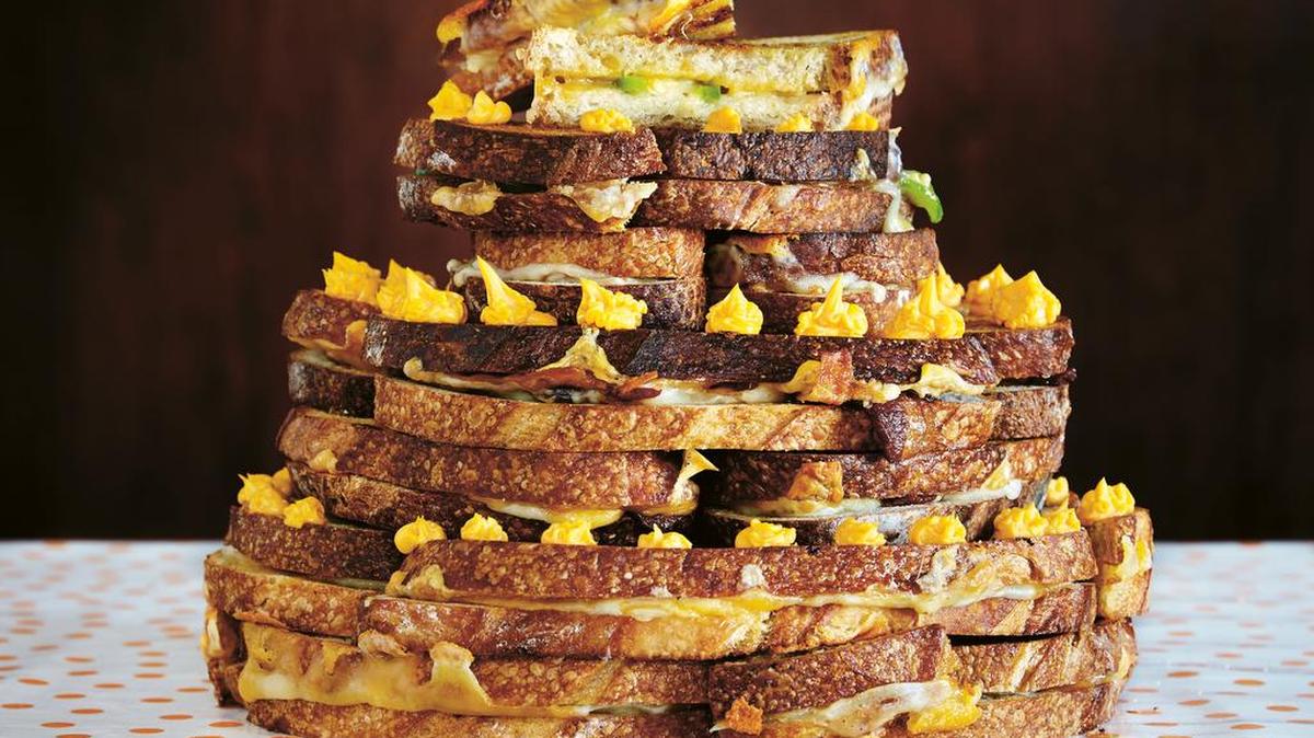 Grilled cheese birthday cake