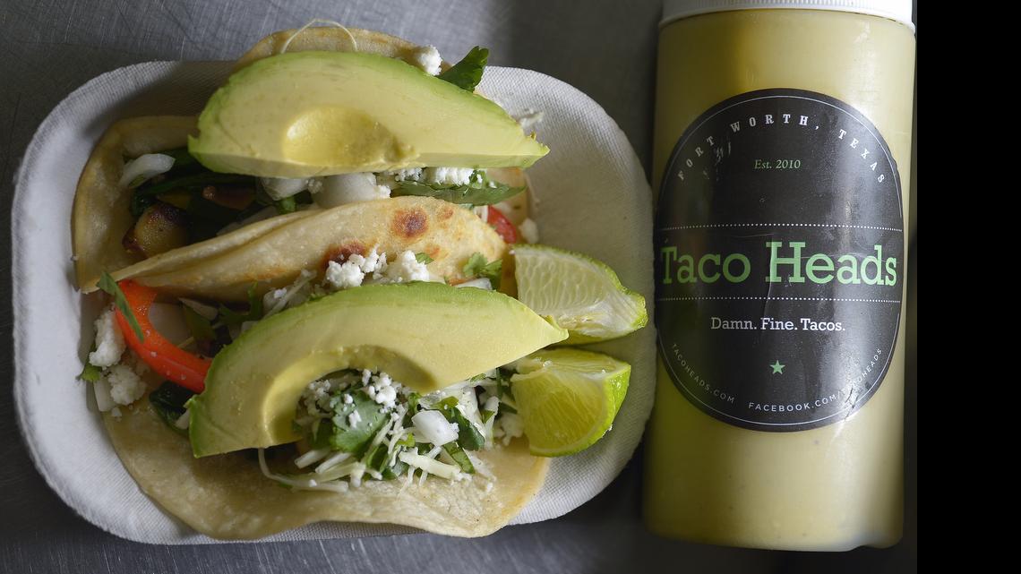 
Vegetarian tacos at Taco Heads. 
