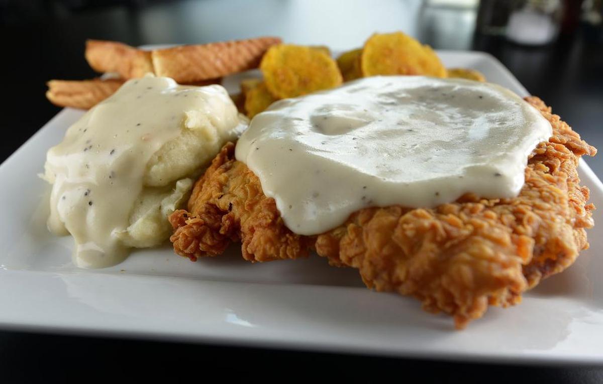 Chicken-fried steak at Chef Blythe’s Southern Bistro in North Richland Hills.