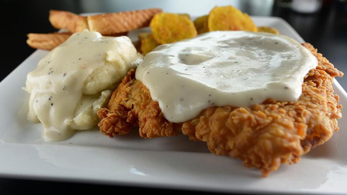 Chicken-fried steak at Chef Blythe’s Southern Bistro; the North Richland Hills comfort-food restaurant closed in November, citing a lease dispute.