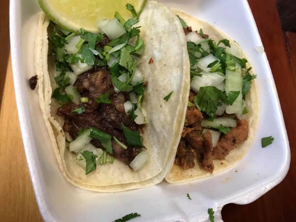Barbacoa and pastor tacos from Fuel City in Haltom City