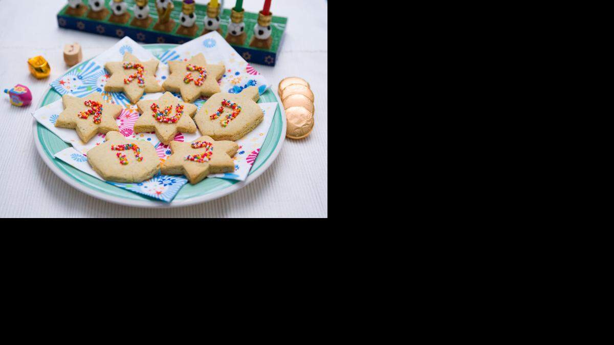 
Chanukah dreidel cookies
