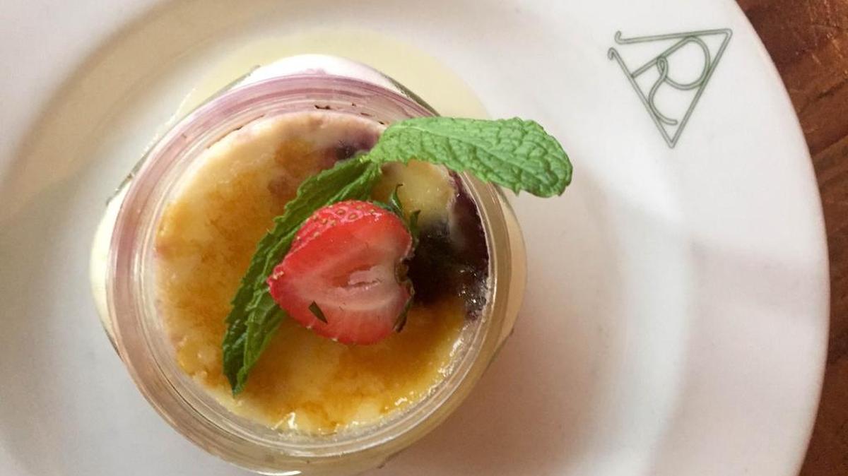 Berry creme brulee is among desserts at Reata, celebrating 20 years.