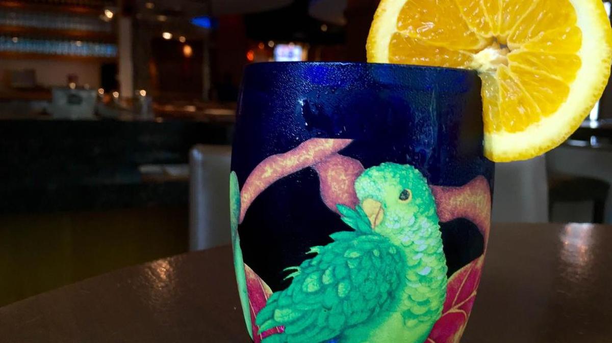 Artist Luis Sottil hand-painted glassware for Mi Cocina’s anniversary.