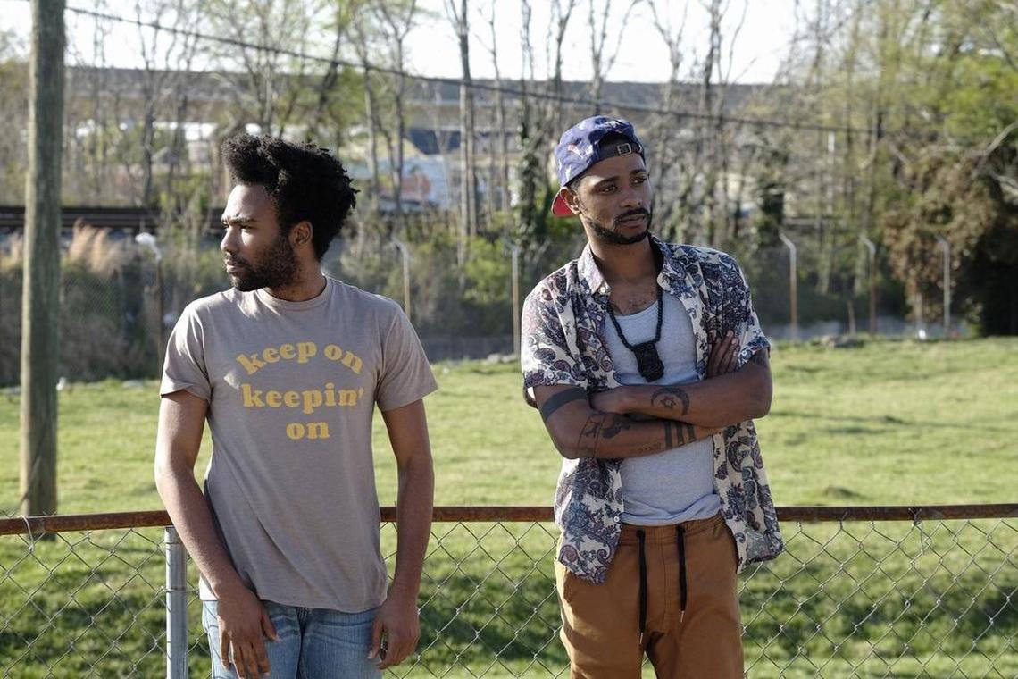 Donald Glover, left, and Keith Stanfield in ‘Atlanta,’ which seems like a sure winner for best comedy series.