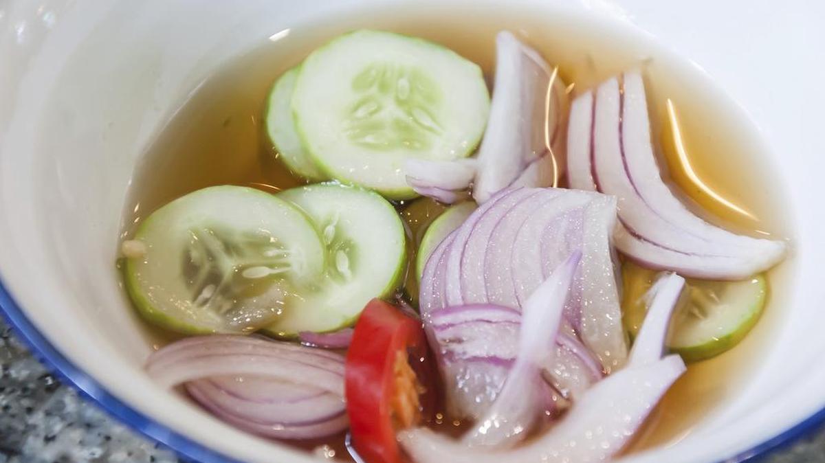 Cucumber and onion
