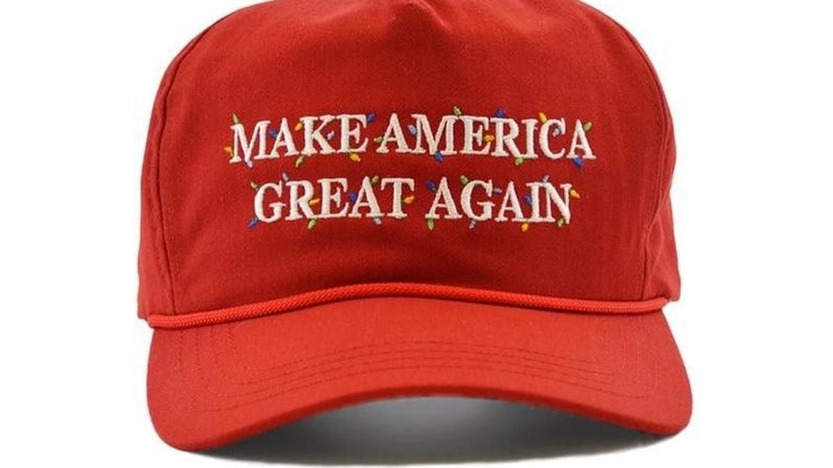 Official Merry Christmas Hat, $45, https://shop.donaldjtrump.com.