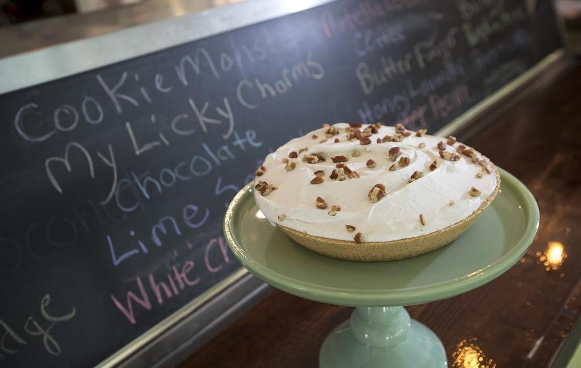 Butter pecan ice cream pie at Gypsy Scoops on Race Street, Tuesday, October 4, 2016.