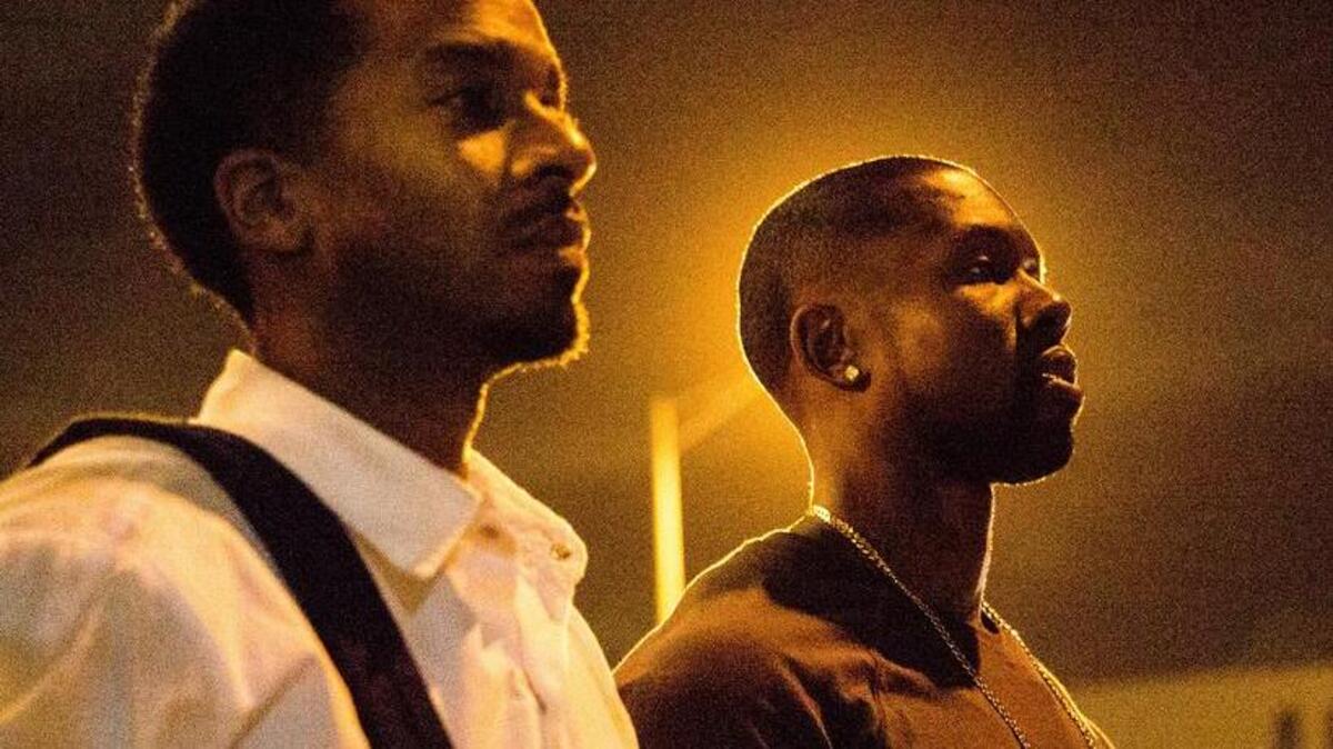 Andre Holland as Kevin and Trevante Rhodes as Chiron in ‘Moonlight’