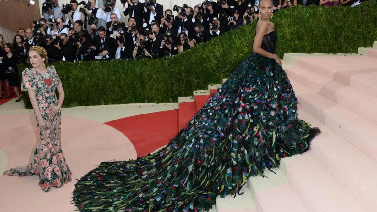 Zoe Saldana attends the Metropolitan Museum of Art Met Gala in New York on Monday, May 2, 2016.