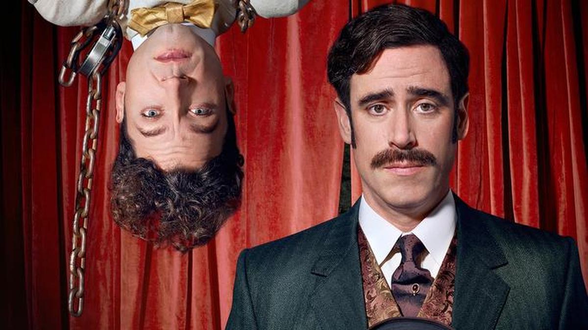Michael Weston as Harry Houdini and Stephen Mangan as Arthur Conan Doyle.