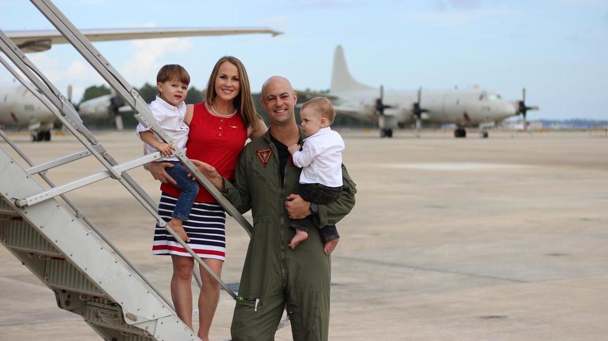 Lt. Kris Hawbaker and his family. Hawbaker was a Texas Rangers Richard Greene Scholar in 2007.