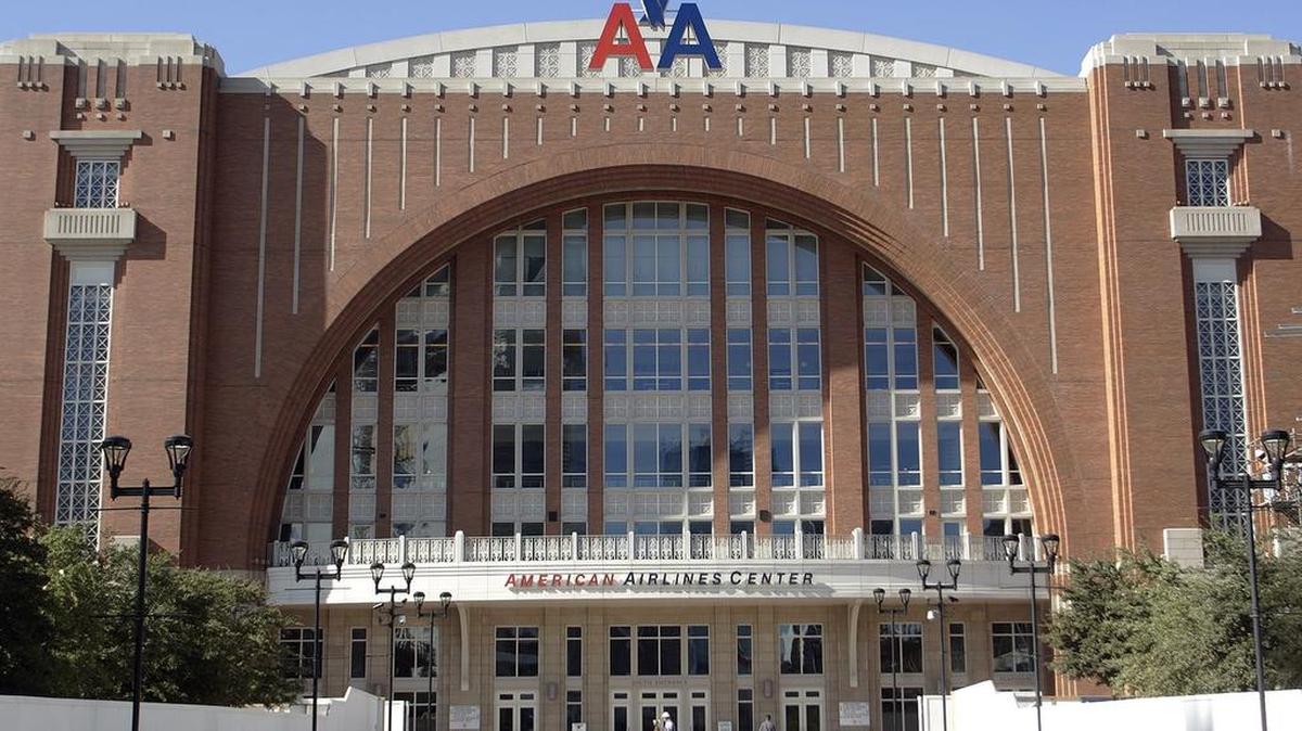 Exterior of American Airlines Center, AA Center, in Dallas, TX