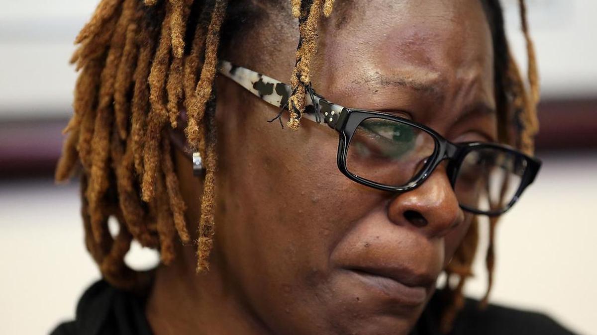 Gina Alexis talks about her daughter, Naika Venant, at her attorneys’ offices after Naika’s suicide.