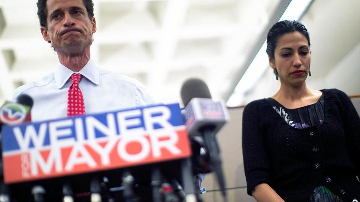 Anthony Weiner and Huma Abedin in ‘Weiner’