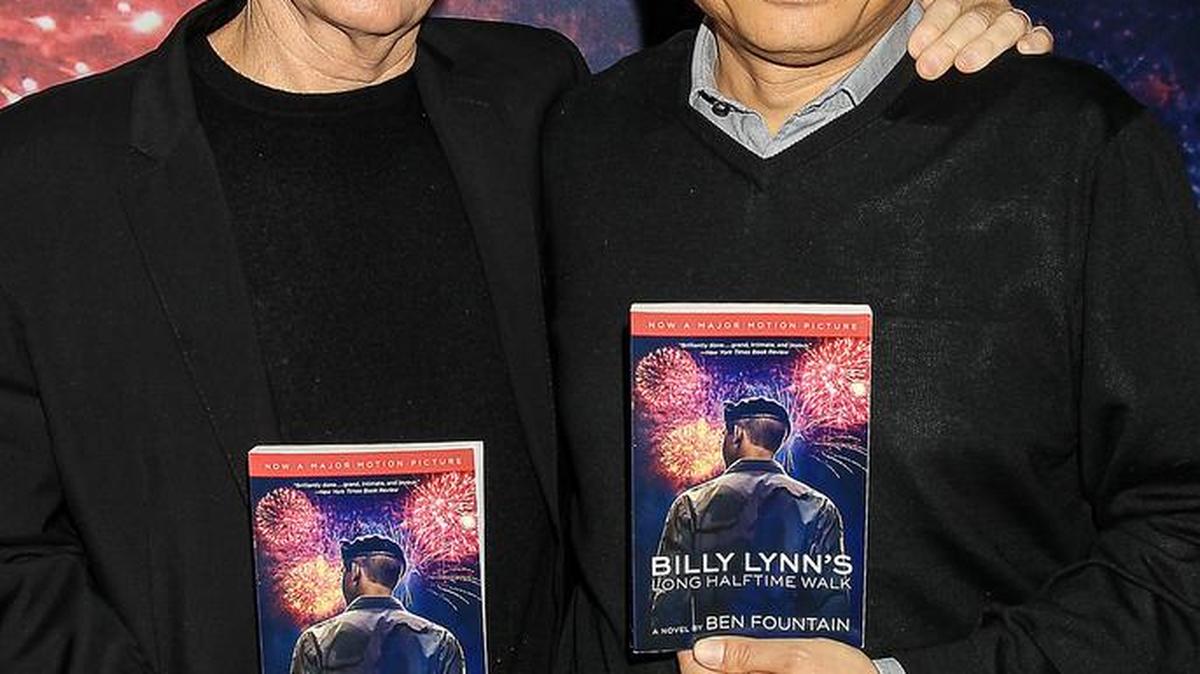 Author Ben Fountain with director Ang Lee at the photo call for TriStar Pictures’ ‘Billy Lynn’s Long Halftime Walk’ at the JW Marriott Essex House in New York City