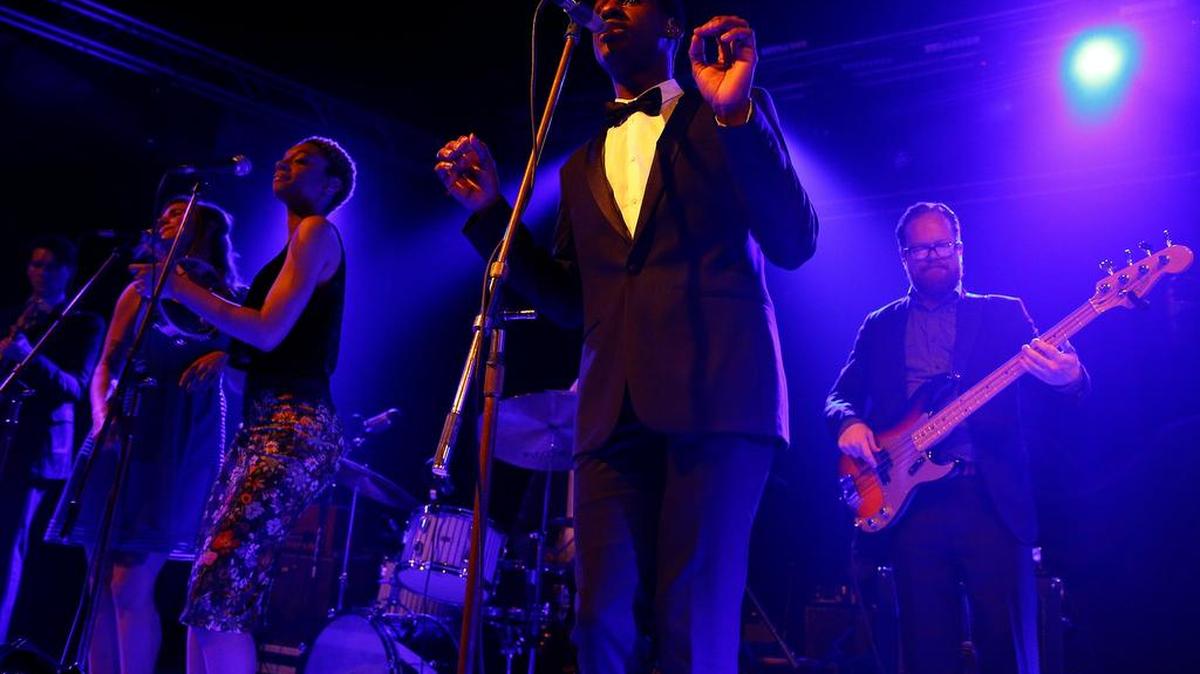 
Leon Bridges performing at the South Side Ballroom in Dallas 
