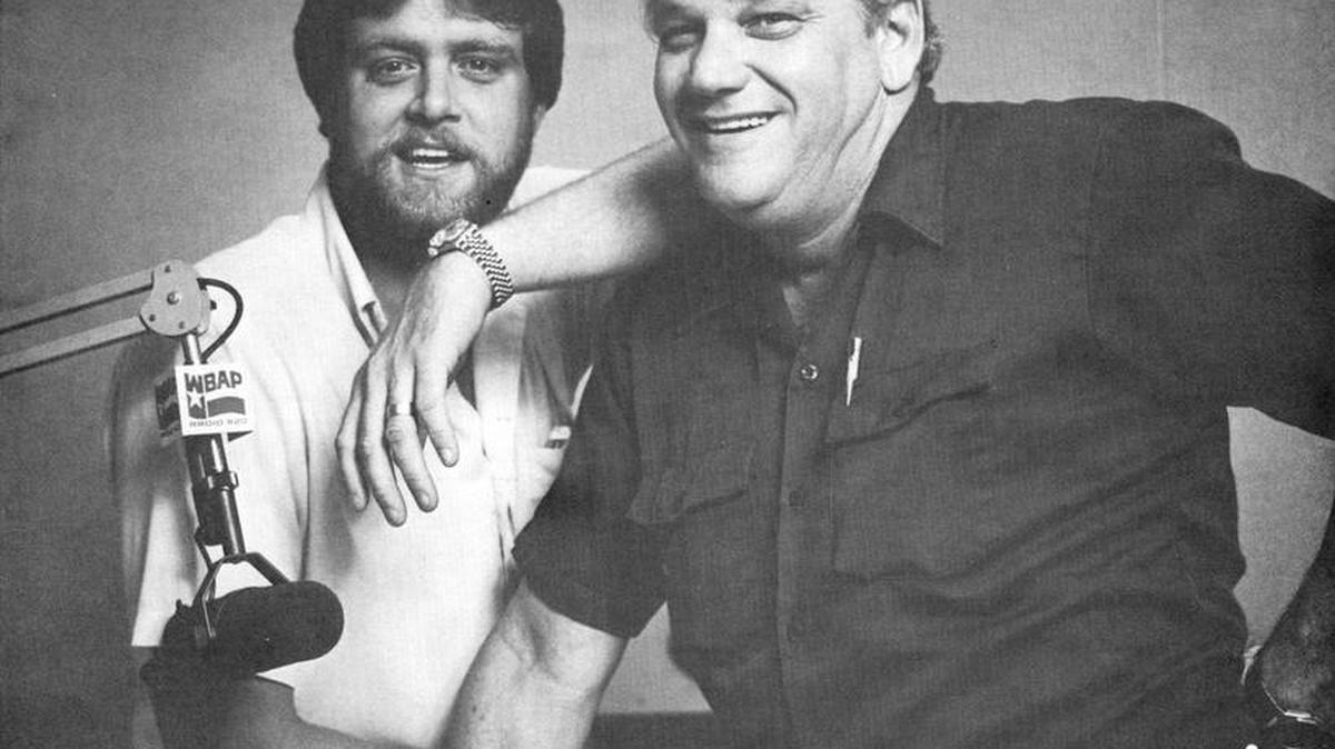 An early shot of Hal Jay with his longtime WBAP co-host and cohort Dick Siegel