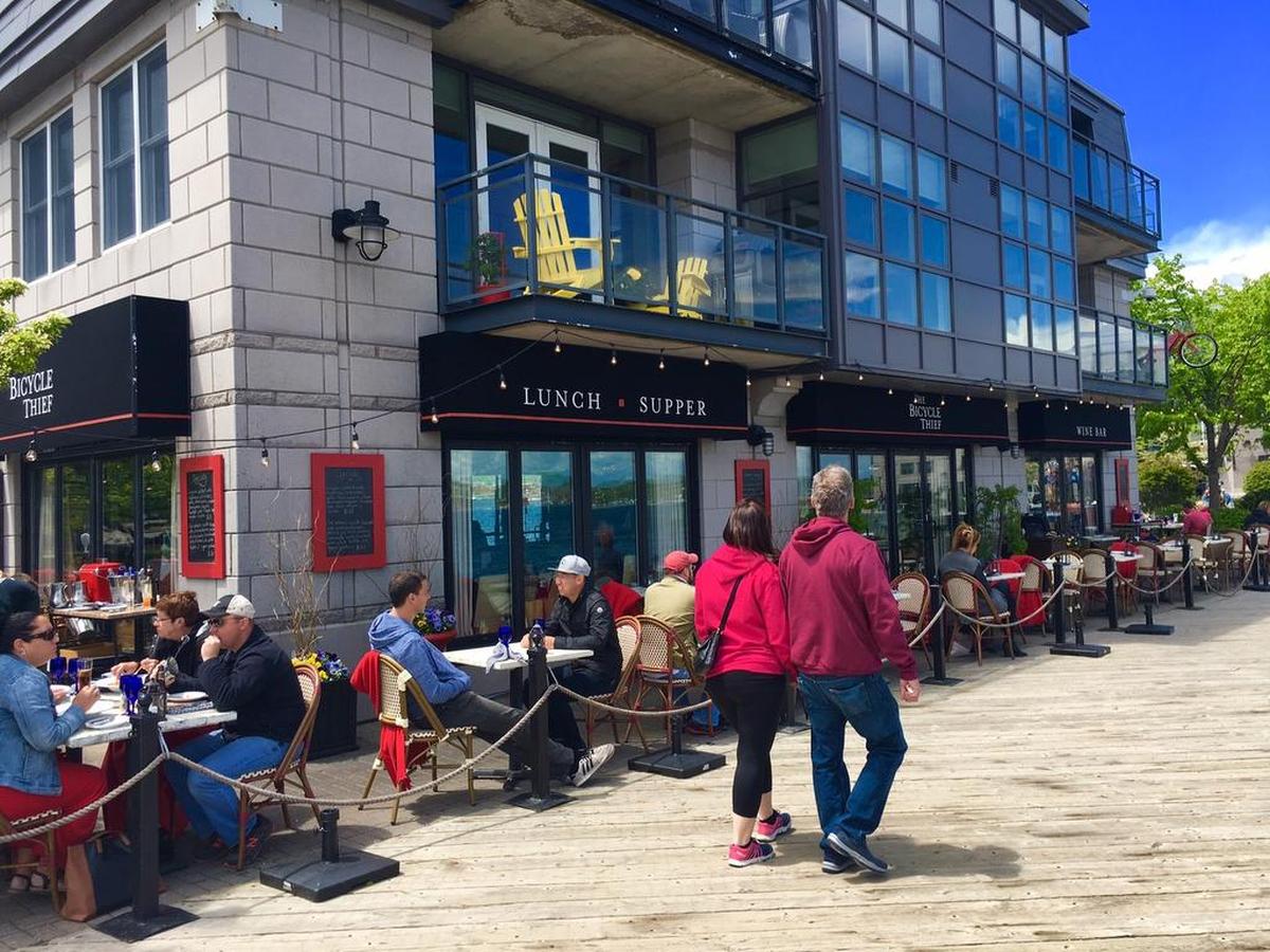 The two-mile-long waterfront boardwalk in Halifax is lined with restaurants, museums and yacht moorings.
