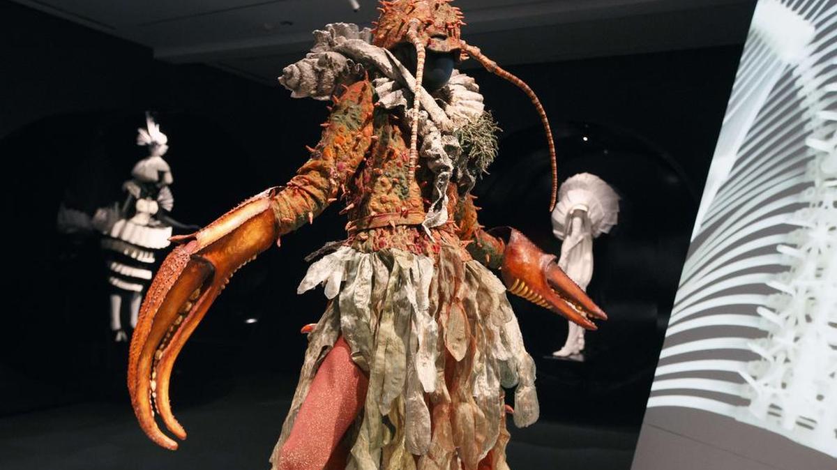 “Hermecea” by Jan Kerr, from “WOW — World of WearableArt” at the Peabody Essex Museum in Salem, Mass.