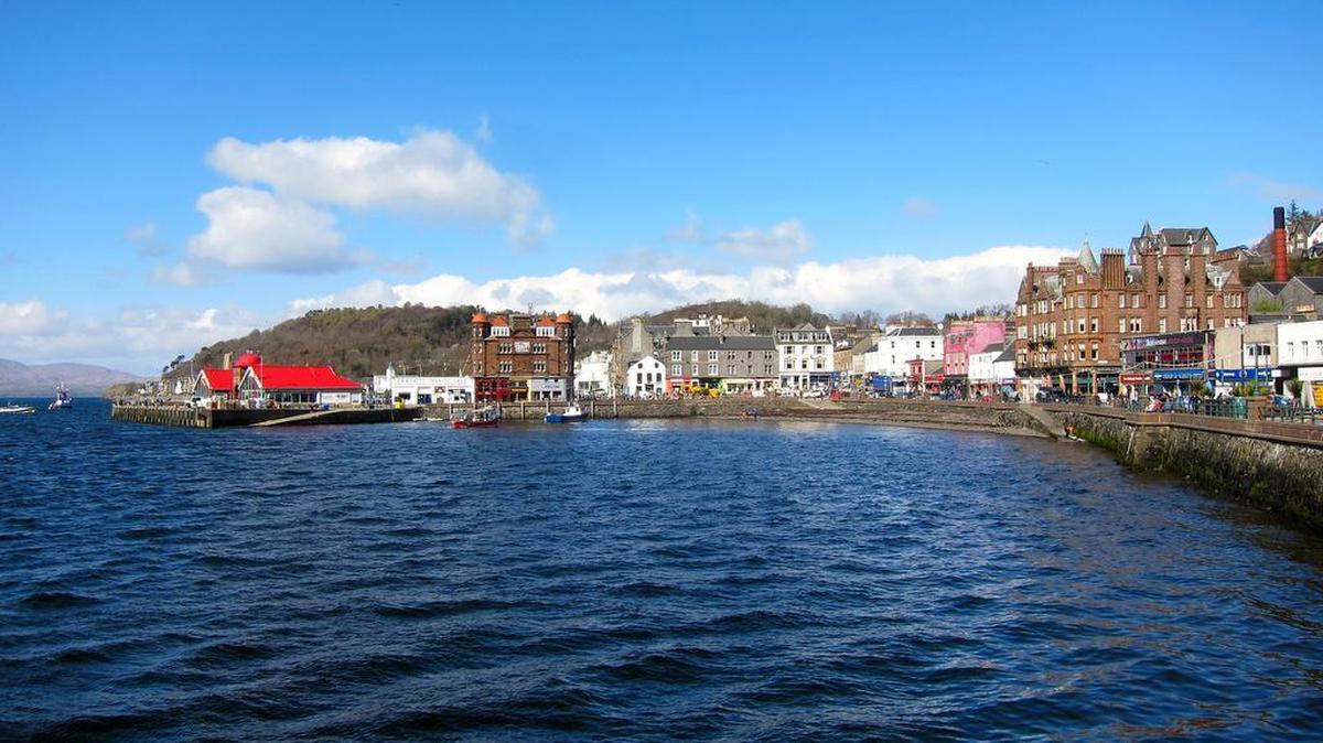 
A view of the bay at Oban, a popular Highland city known as the “Seafood Capital of Scotland.” 
