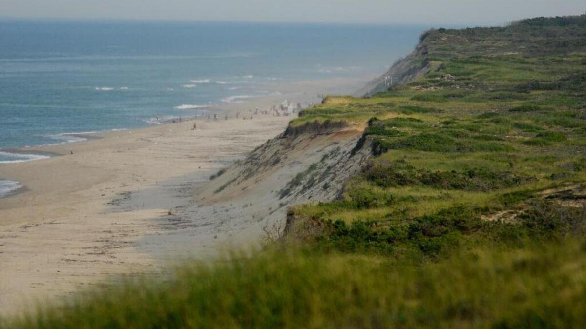 
Many artists travel to Cape Cod for the majestic beauty of the beaches that are part of the national seashore, like this view of Marconi Beach from an observation platform at the Marconi Station site offering an excellent overview of the Outer Cape, including both ocean and bay
