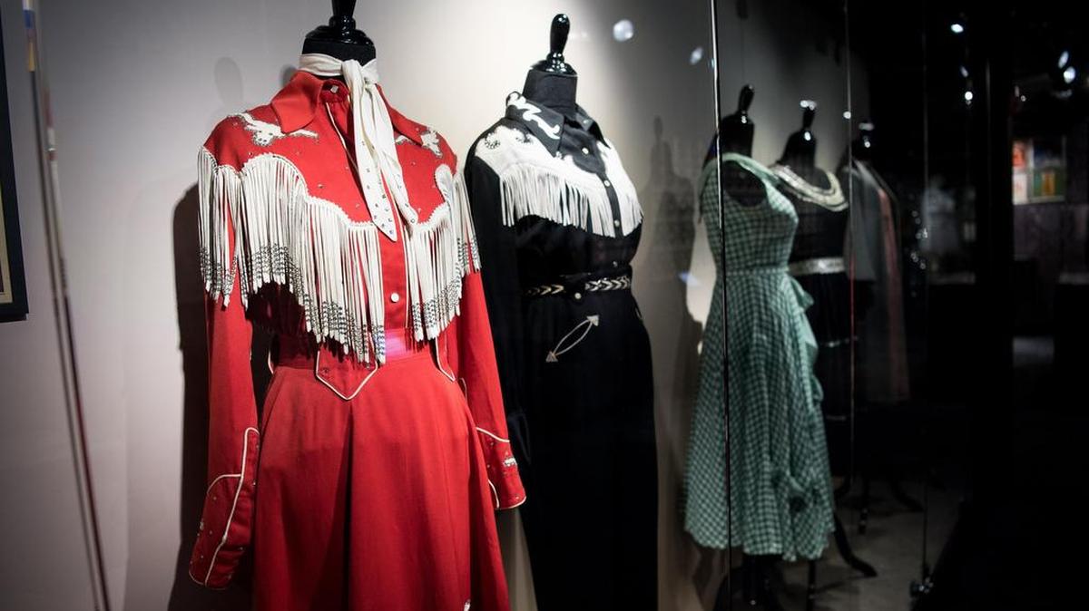 Outfits worn by the singer are on display at the Patsy Cline Museum in Nashville, Tenn.