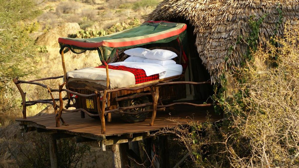 Sometimes called the biggest bedroom in the world, the Loisaba starbed provides endless views of Kenya’s open plains.
