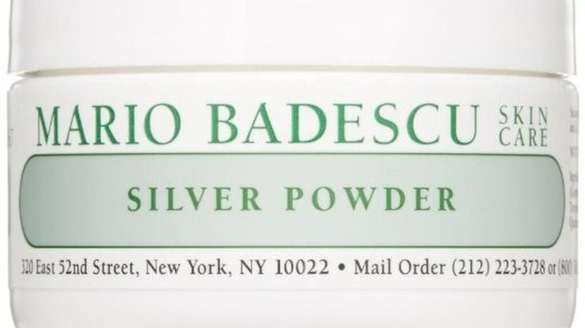 Mario Badescu’s Silver Powder claims to unclog pores and remove oil from the face.