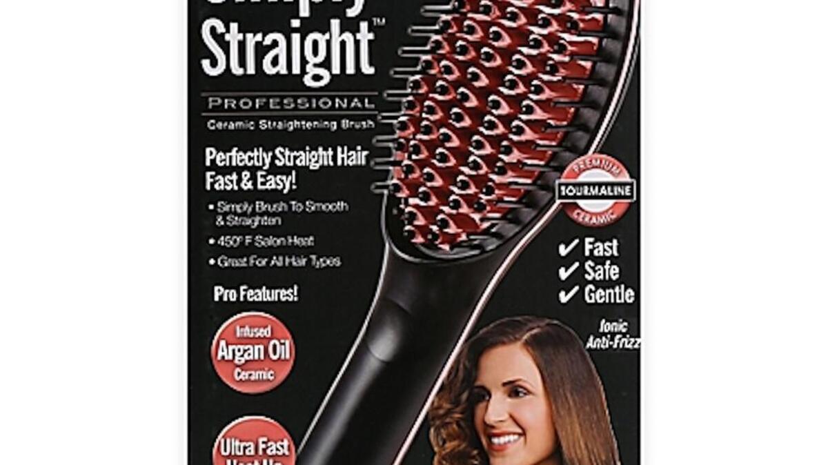 Simply Straight Professional Ceramic Straightening Brush, $59.99, Target.