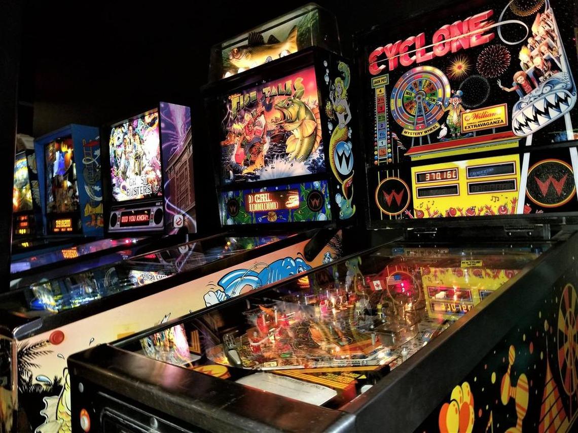 Three arcade games in a row.