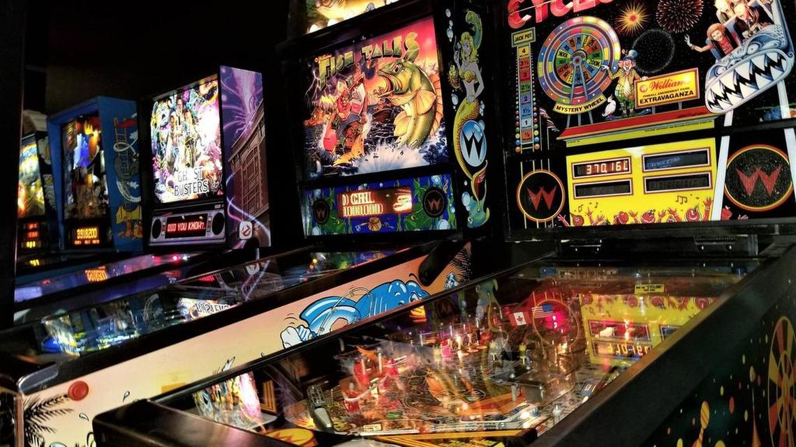 Three arcade games in a row.