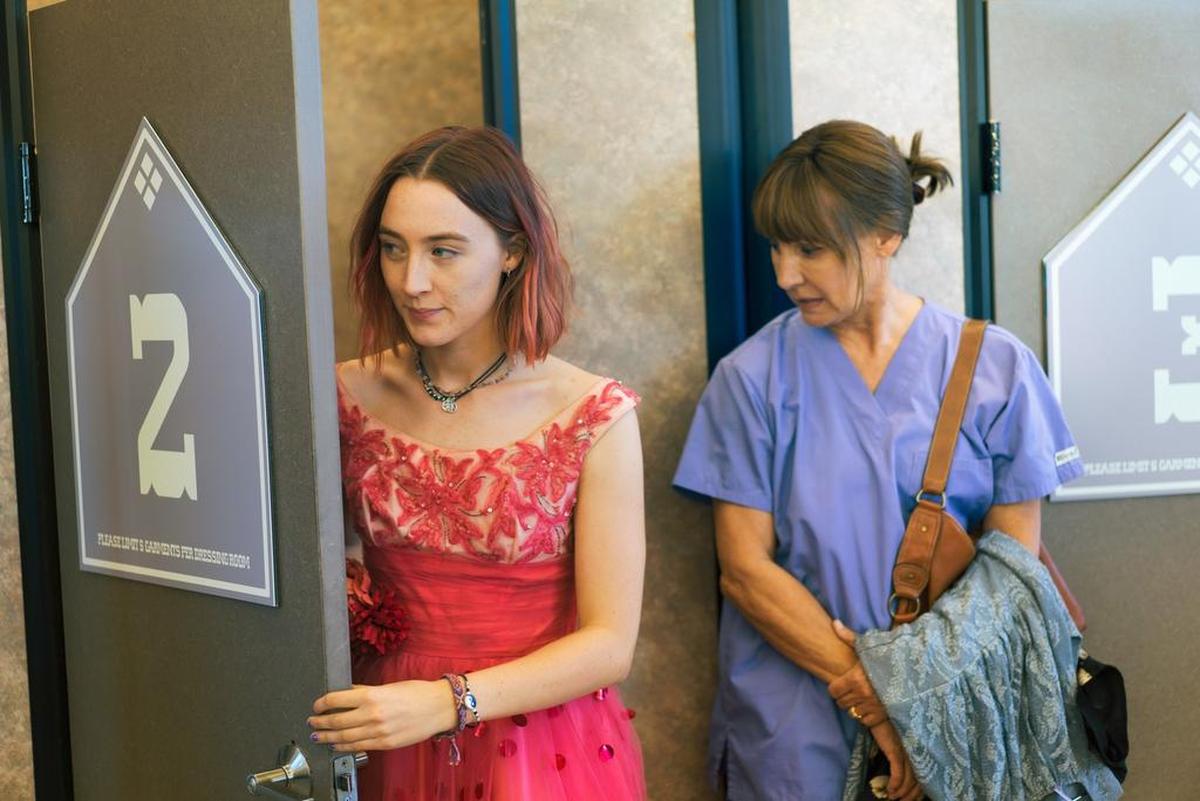 Saoirse Ronan, left, and Laurie Metcalf in “Lady Bird”
