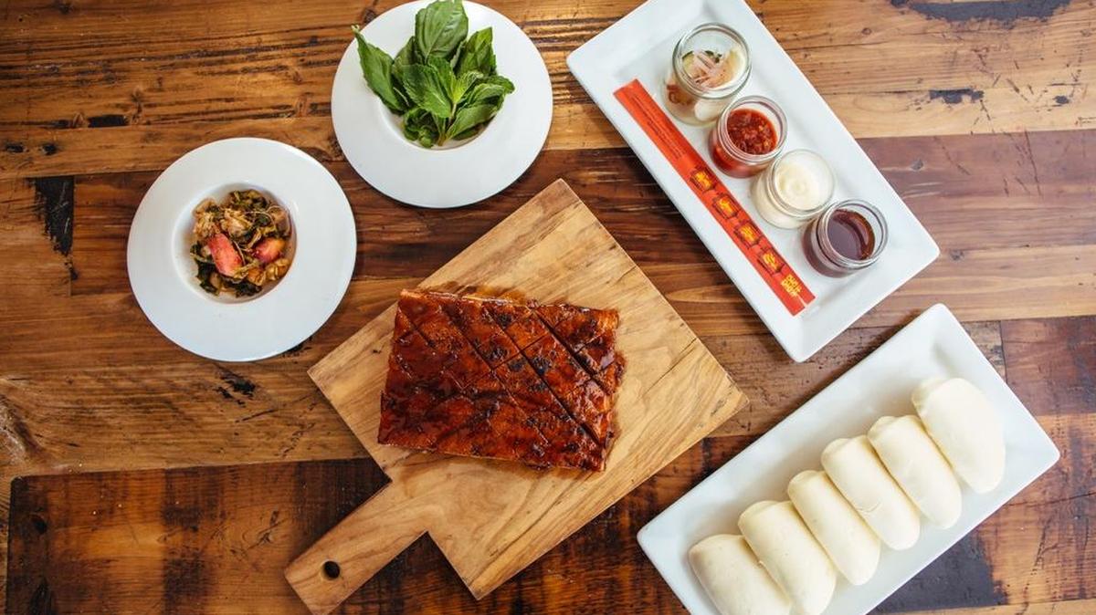 Miso pork belly (served family style) at Junction Craft Kitchen in Dallas