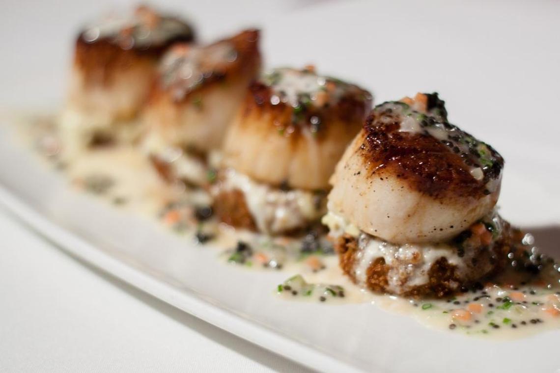 Maine diver scallops in an American caviar butter sauce from Grace.