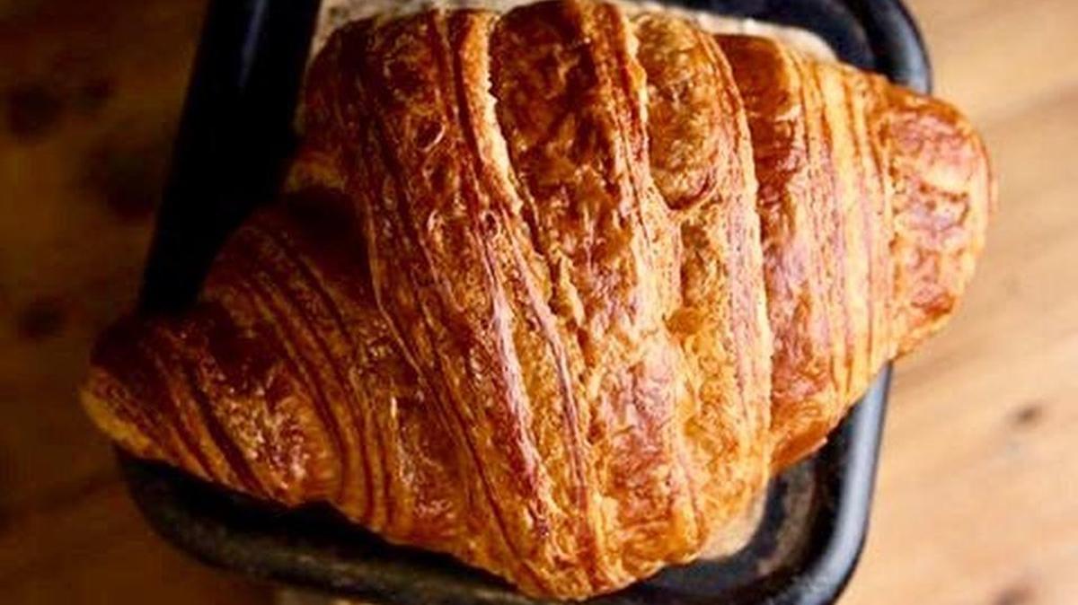A Black Rooster Cafe chocolate croissant.