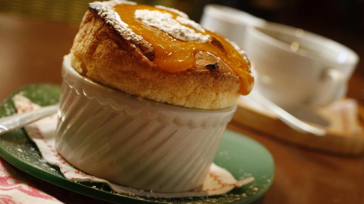 An apricot soufflé at Rise.