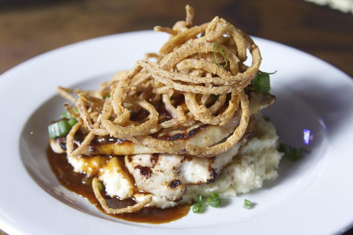Cider-glazed pork loin at Eagle Mountain Tavern in northwest Fort Worth