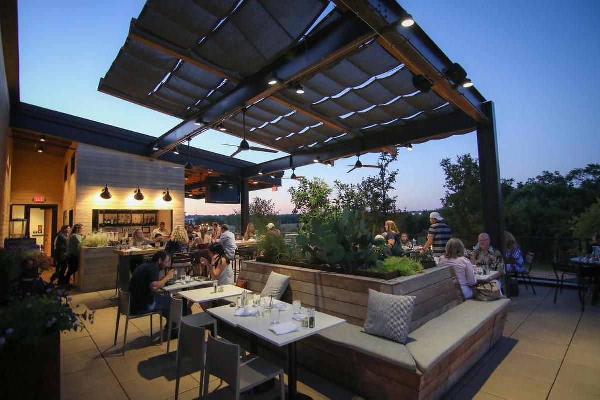 Rooftop patio at Press Cafe in southwest Fort Worth