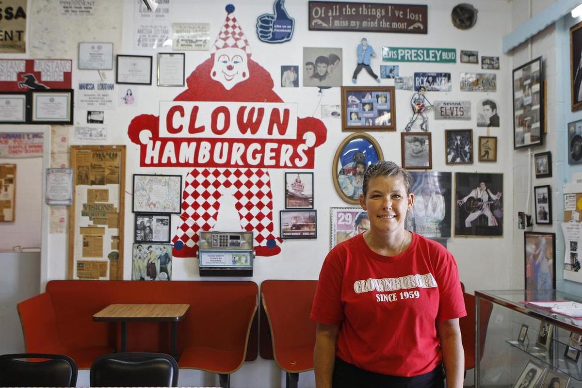 Owner Kari Snodgrass at Clown Burger in Haltom City.