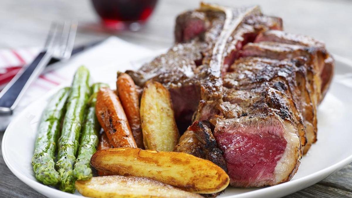A porterhouse for two with seasonal sides from B&B Butchers.