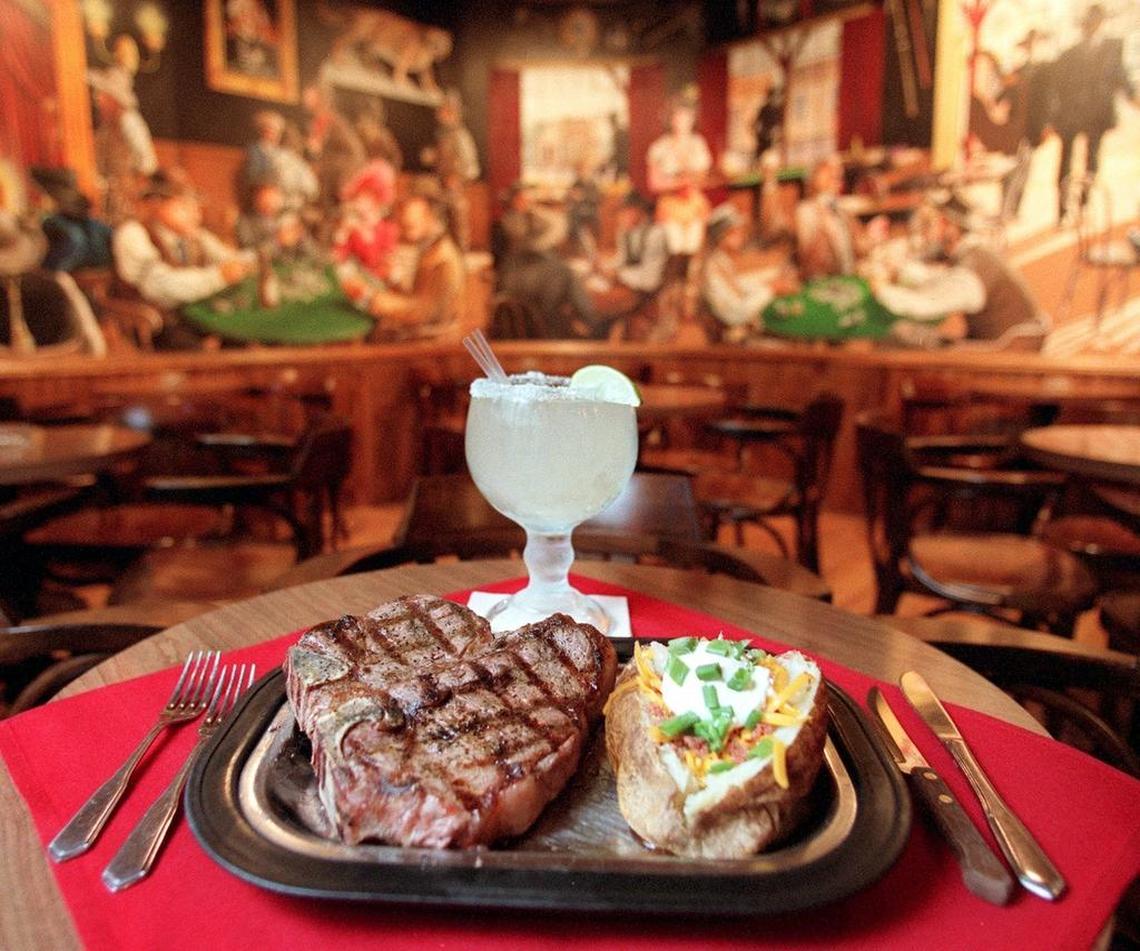 A Porterhouse and margarita at Cattlemen’s Steak House.