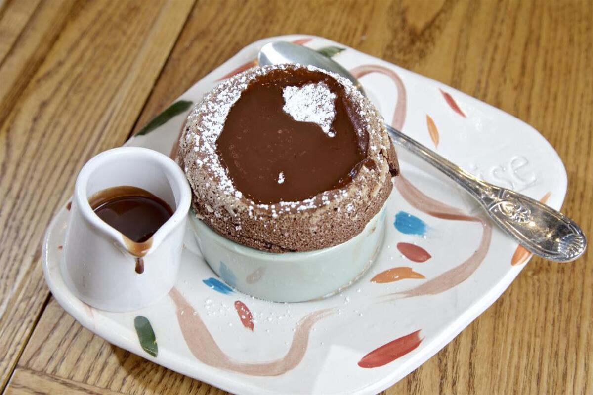 A chocolate souffle at Rise n°3 in the Shops at Clearfork.