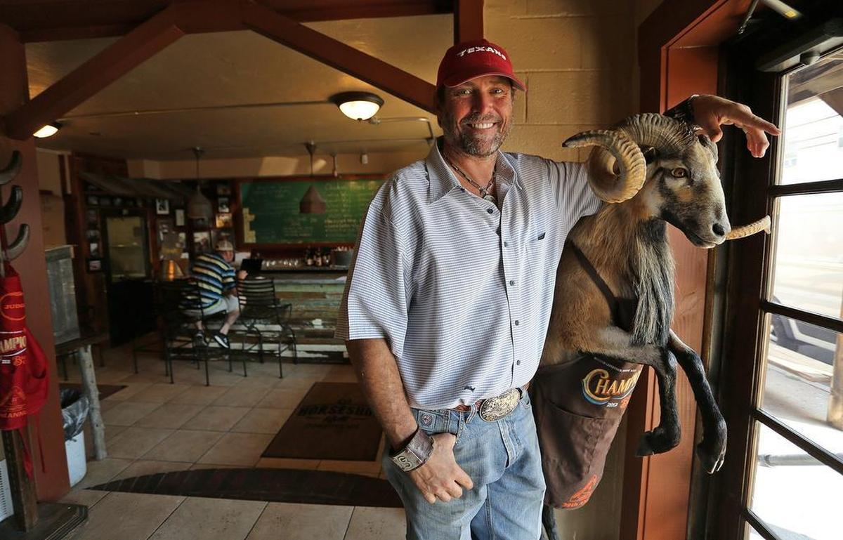 Chef Grady Spears in his Horseshoe Hill Cafe restaurant on West Exchange Avenue in the Fort Worth Stockyards.