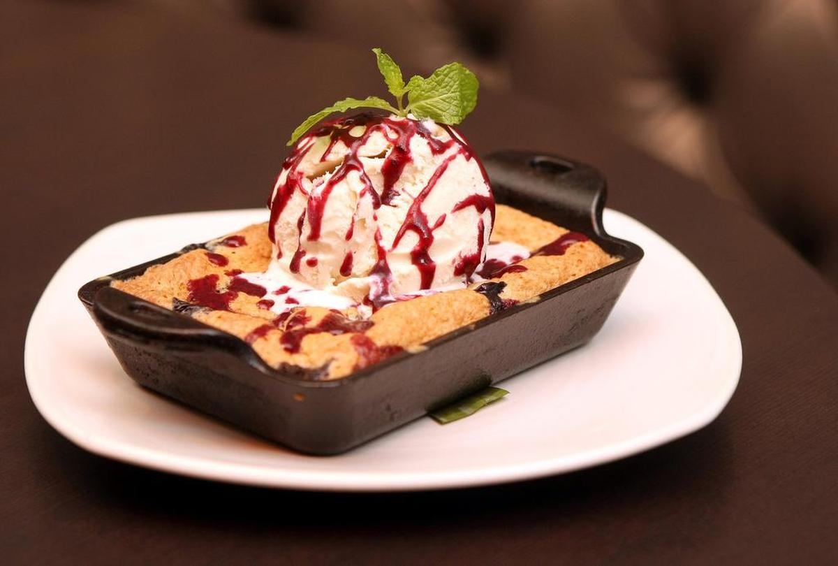 Blueberry cobbler at Meso Maya.